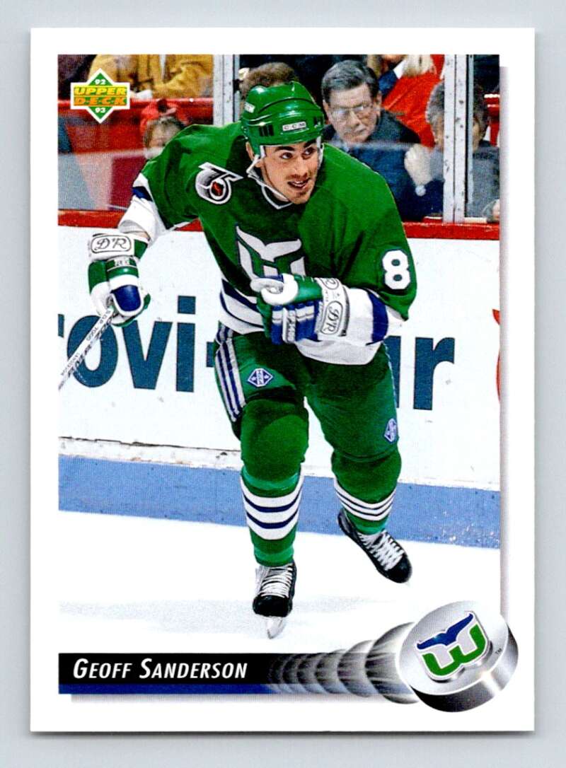 1992-93 Upper Deck Hockey  #293 Geoff Sanderson  Hartford Whalers  Image 1