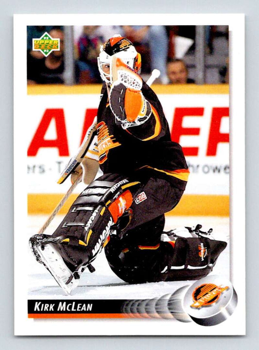 1992-93 Upper Deck Hockey  #299 Kirk McLean  Vancouver Canucks  Image 1