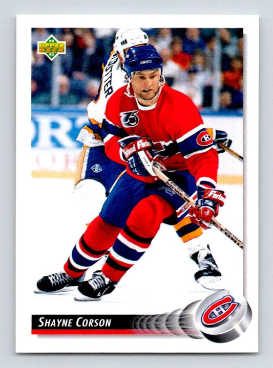 1992-93 Upper Deck Hockey  #330 Shayne Corson  Montreal Canadiens  Image 1