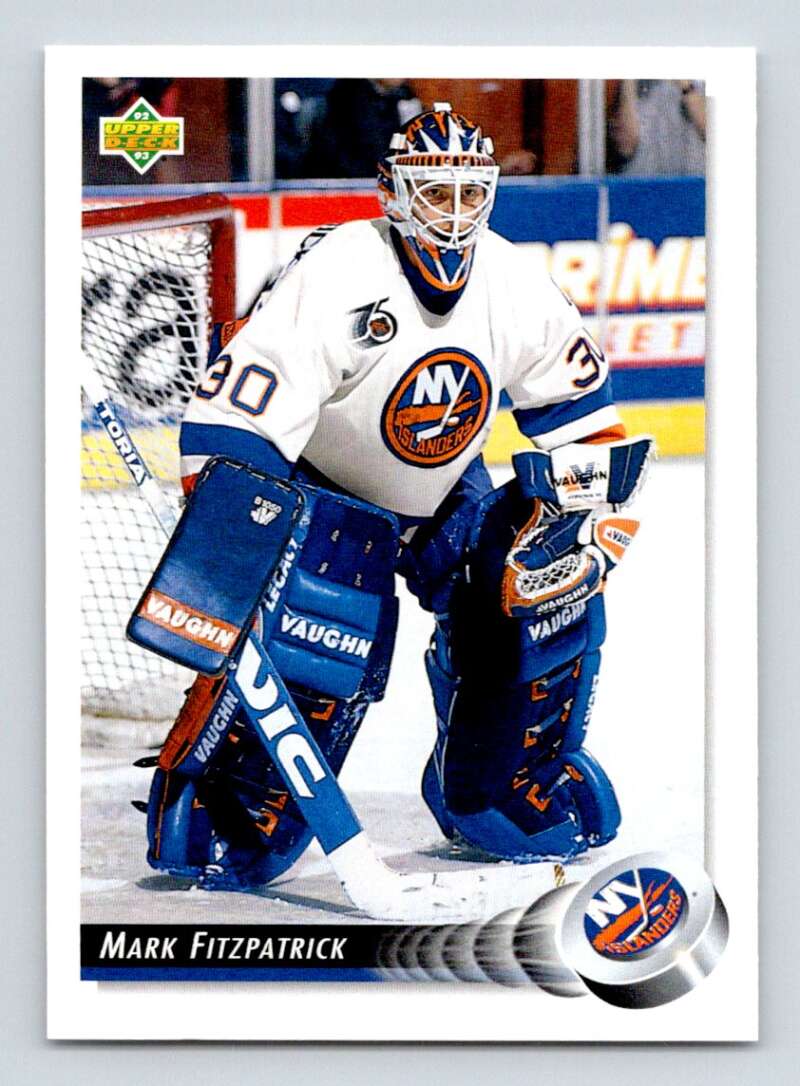 1992-93 Upper Deck Hockey  #332 Mark Fitzpatrick  New York Islanders  Image 1