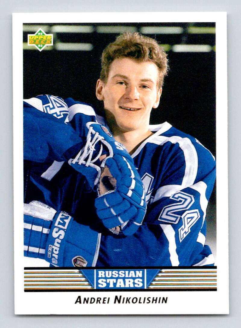 1992-93 Upper Deck Hockey  #340 Andrei Nikolishin RS  RC Rookie  Image 1