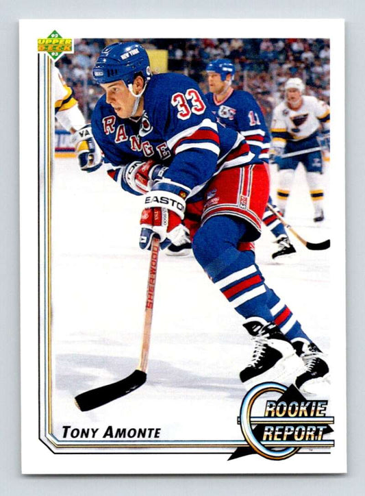 1992-93 Upper Deck Hockey  #359 Tony Amonte RR  New York Rangers  Image 1
