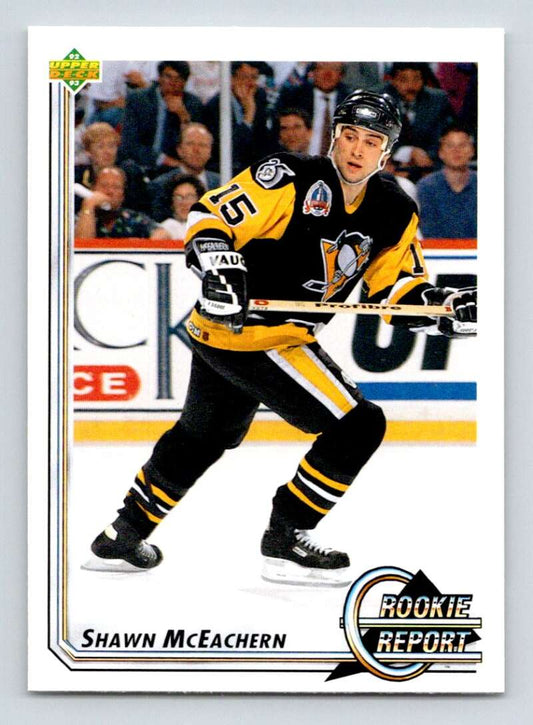 1992-93 Upper Deck Hockey  #368 Shawn McEachern RR  Pittsburgh Penguins  Image 1