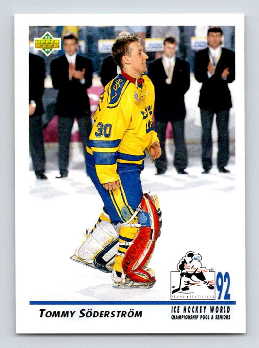 1992-93 Upper Deck Hockey  #377 Tommy Soderstrom RC Rookie Flyers  Image 1