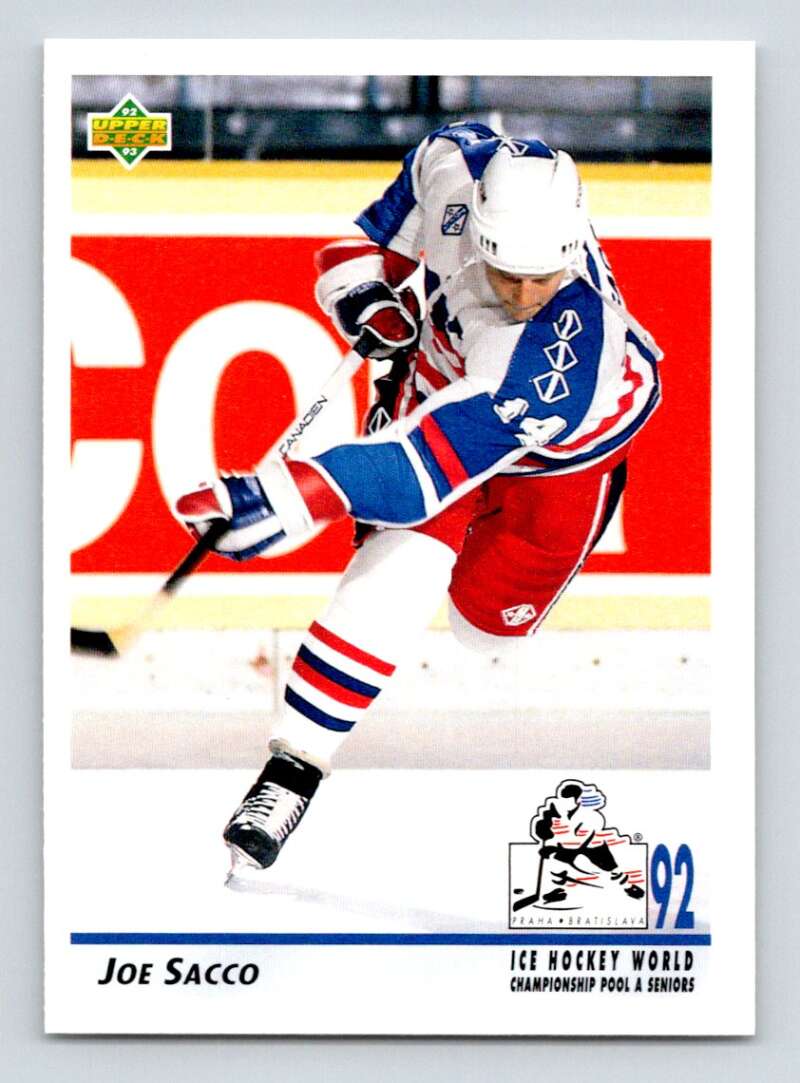 1992-93 Upper Deck Hockey  #382 Joe Sacco  Toronto Maple Leafs  Image 1