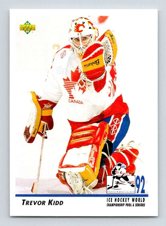 1992-93 Upper Deck Hockey  #385 Trevor Kidd  Calgary Flames  Image 1