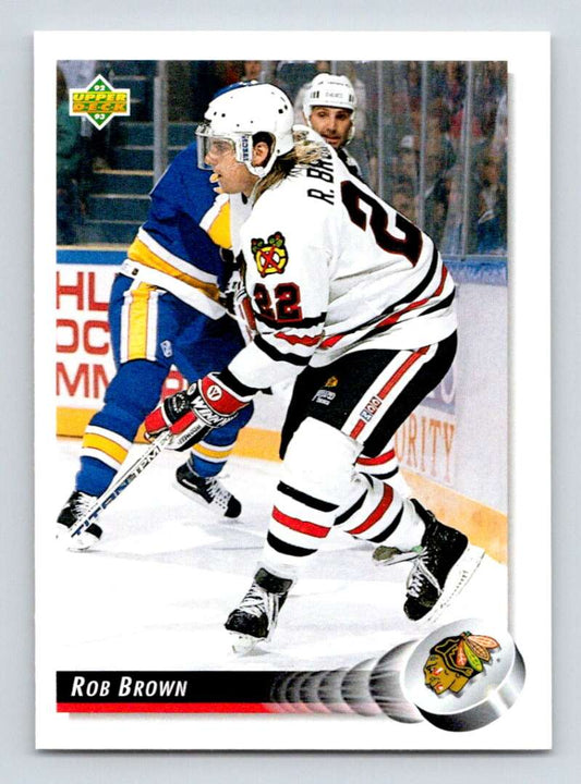 1992-93 Upper Deck Hockey  #387 Rob Brown  Chicago Blackhawks  Image 1