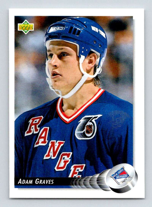 1992-93 Upper Deck Hockey  #388 Adam Graves  New York Rangers  Image 1