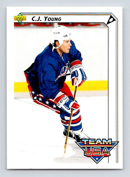 1992-93 Upper Deck Hockey  #395 C.J. Young  RC Rookie Boston Bruins  Image 1