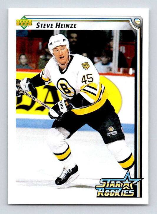 1992-93 Upper Deck Hockey  #400 Steve Heinze SR  RC Rookie Boston Bruins  Image 1