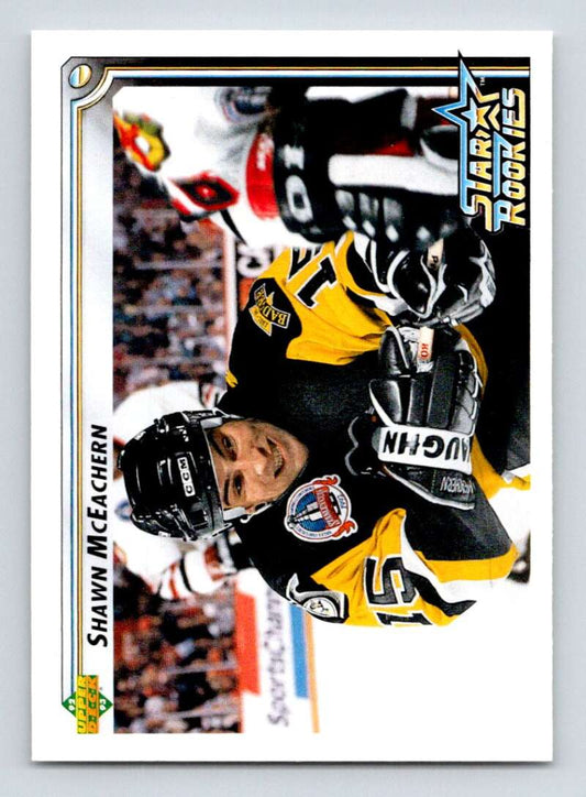 1992-93 Upper Deck Hockey  #412 Shawn McEachern SR RC Rookie Penguins  Image 1