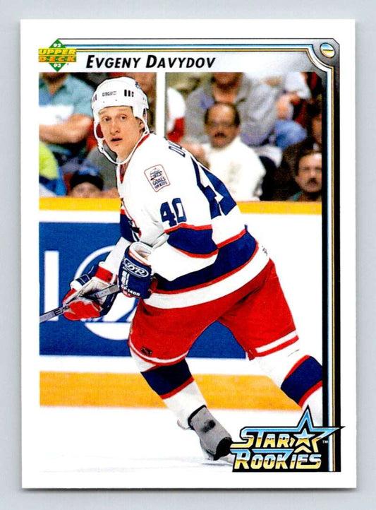 1992-93 Upper Deck Hockey  #420 Evgeny Davydov SR  RC Rookie Winnipeg Jets  Image 1