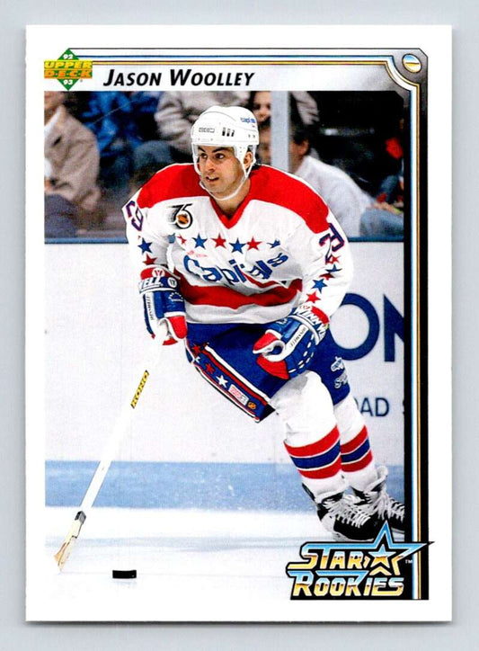 1992-93 Upper Deck Hockey  #422 Jason Woolley SR  RC Rookie Washington Capitals  Image 1