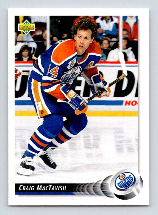 1992-93 Upper Deck Hockey  #425 Craig MacTavish  Edmonton Oilers  Image 1
