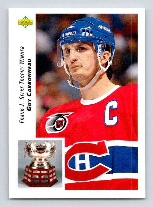 1992-93 Upper Deck Hockey  #439 Guy Carbonneau AW  Montreal Canadiens  Image 1