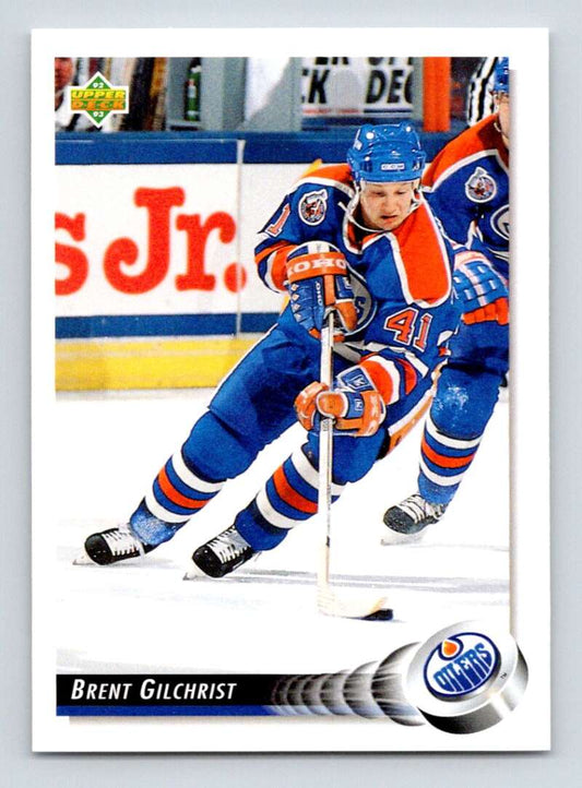 1992-93 Upper Deck Hockey  #459 Brent Gilchrist  Edmonton Oilers  Image 1