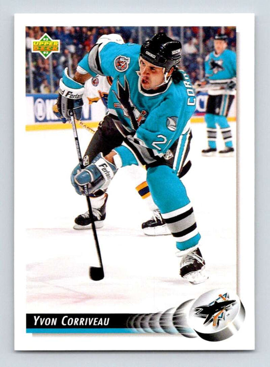 1992-93 Upper Deck Hockey  #460 Yvon Corriveau  San Jose Sharks  Image 1