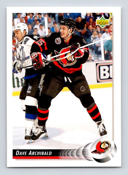 1992-93 Upper Deck Hockey  #473 Dave Archibald  Ottawa Senators  Image 1