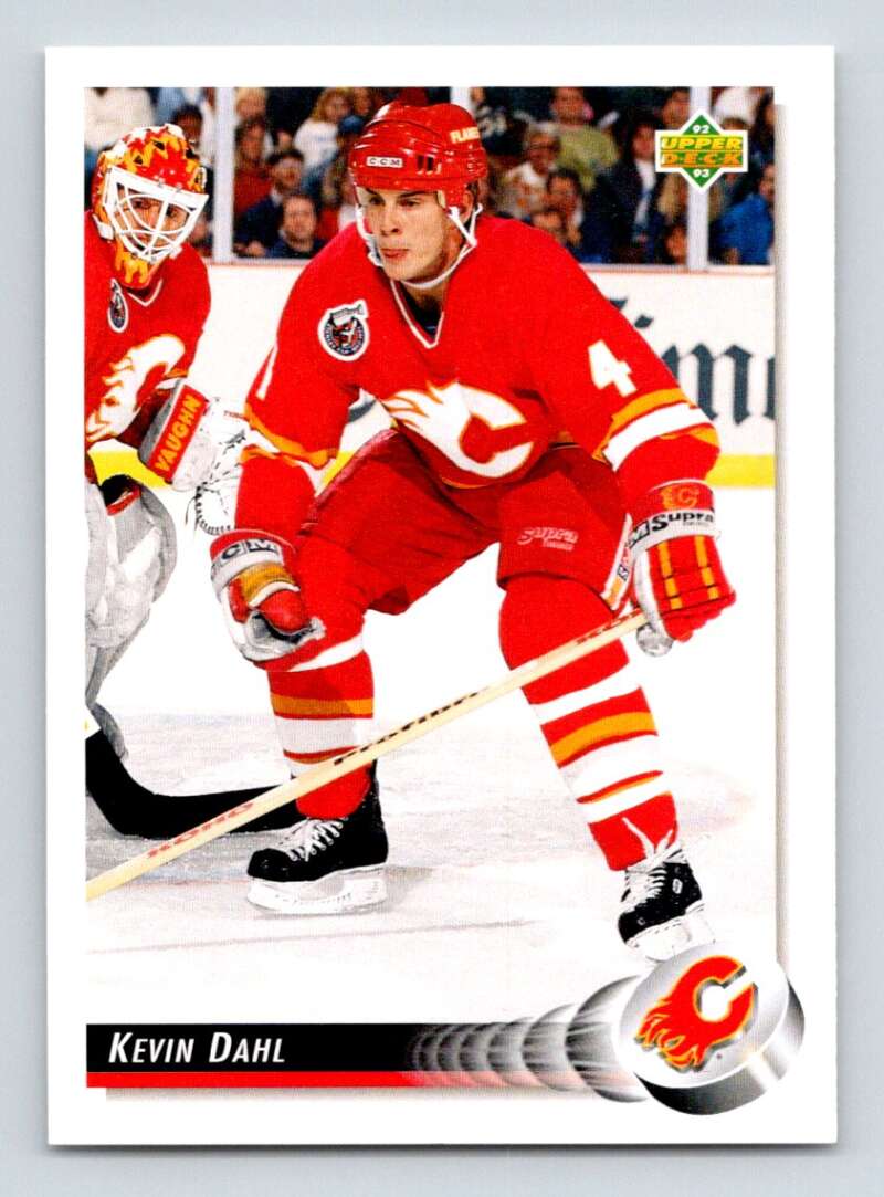 1992-93 Upper Deck Hockey  #493 Kevin Dahl  RC Rookie Calgary Flames  Image 1