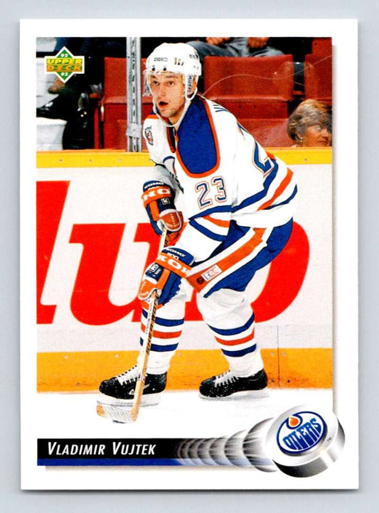 1992-93 Upper Deck Hockey  #496 Vladimir Vujtek  RC Rookie Edmonton Oilers  Image 1