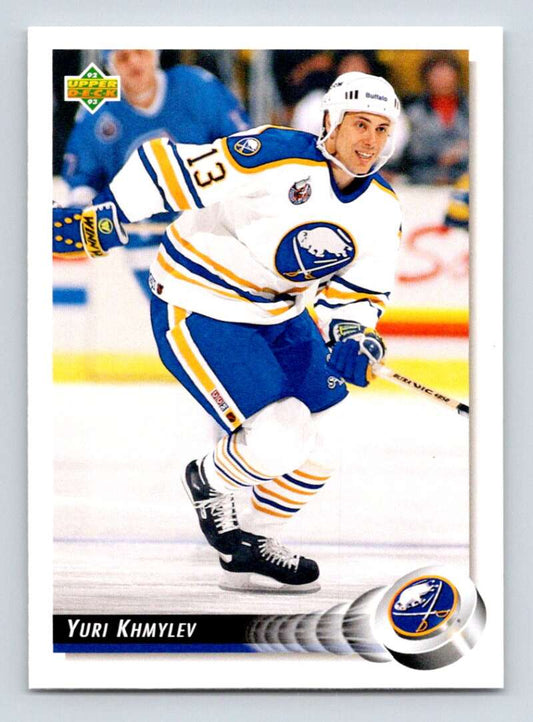 1992-93 Upper Deck Hockey  #504 Yuri Khmylev  RC Rookie Buffalo Sabres  Image 1
