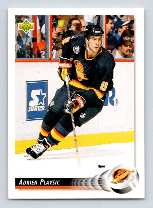 1992-93 Upper Deck Hockey  #519 Adrien Plavsic  Vancouver Canucks  Image 1