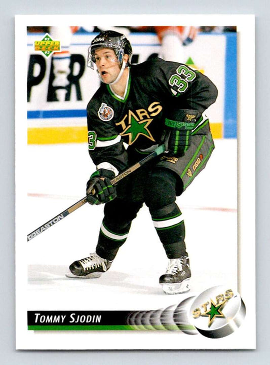 1992-93 Upper Deck Hockey  #528 Tommy Sjodin  RC Rookie Minnesota North Stars  Image 1