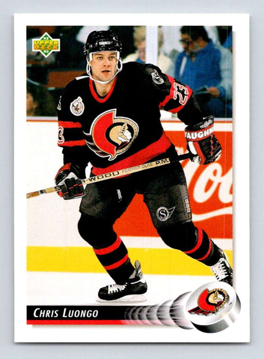 1992-93 Upper Deck Hockey  #534 Chris Luongo  RC Rookie Ottawa Senators  Image 1