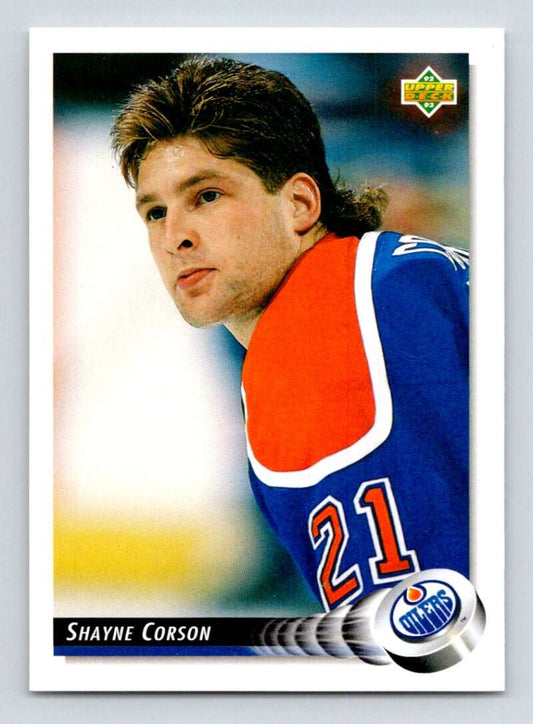 1992-93 Upper Deck Hockey  #541 Shayne Corson  Edmonton Oilers  Image 1