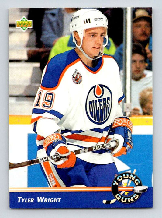 1992-93 Upper Deck Hockey  #558 Tyler Wright YG  Edmonton Oilers  Image 1