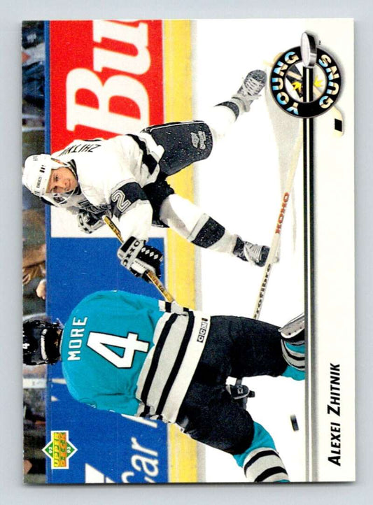 1992-93 Upper Deck Hockey  #566 Alexei Zhitnik YG  Los Angeles Kings  Image 1