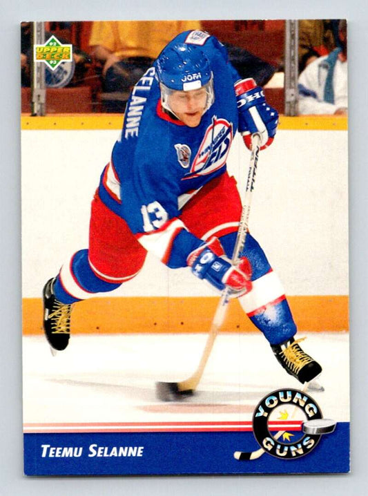 1992-93 Upper Deck Hockey  #574 Teemu Selanne YG  Winnipeg Jets  Image 1