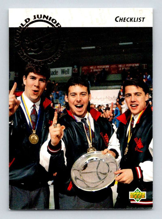 1992-93 Upper Deck Hockey  #584 Adrian Aucoin/Martin Lapointe/Tyler Wright   Image 1