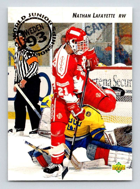 1992-93 Upper Deck Hockey  #588 Nathan Lafeyette  RC Rookie  Image 1