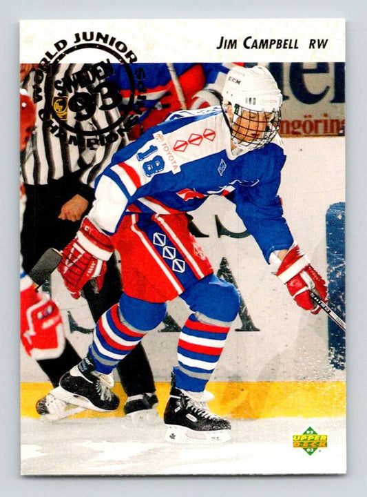 1992-93 Upper Deck Hockey  #605 Jim Campbell  RC Rookie  Image 1
