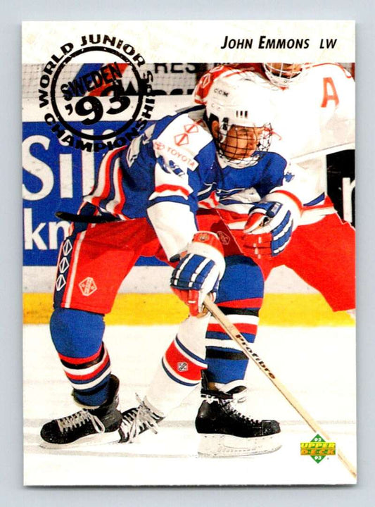 1992-93 Upper Deck Hockey  #608 John Emmons  RC Rookie  Image 1