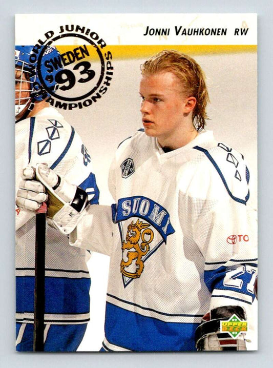 1992-93 Upper Deck Hockey  #619 Jonni Vauhkonen  RC Rookie  Image 1