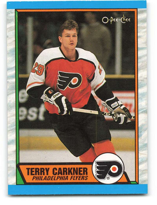 1989-90 O-Pee-Chee #3 Terry Carkner  RC Rookie Philadelphia Flyers  Image 1