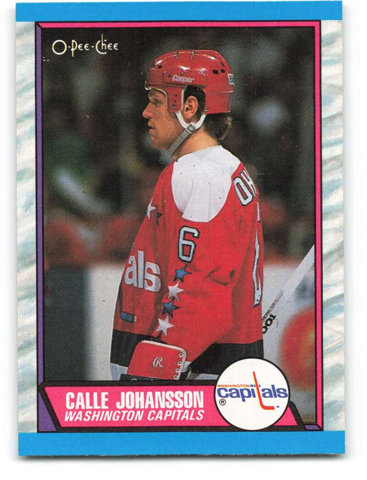 1989-90 O-Pee-Chee #16 Calle Johansson  RC Rookie Washington Capitals  Image 1