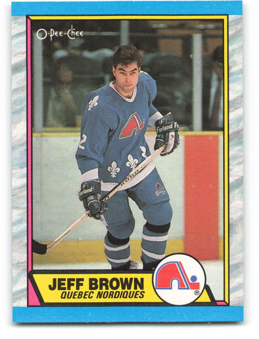 1989-90 O-Pee-Chee #28 Jeff Brown  Quebec Nordiques  Image 1