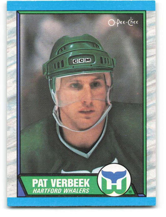 1989-90 O-Pee-Chee #32 Pat Verbeek  Hartford Whalers  Image 1