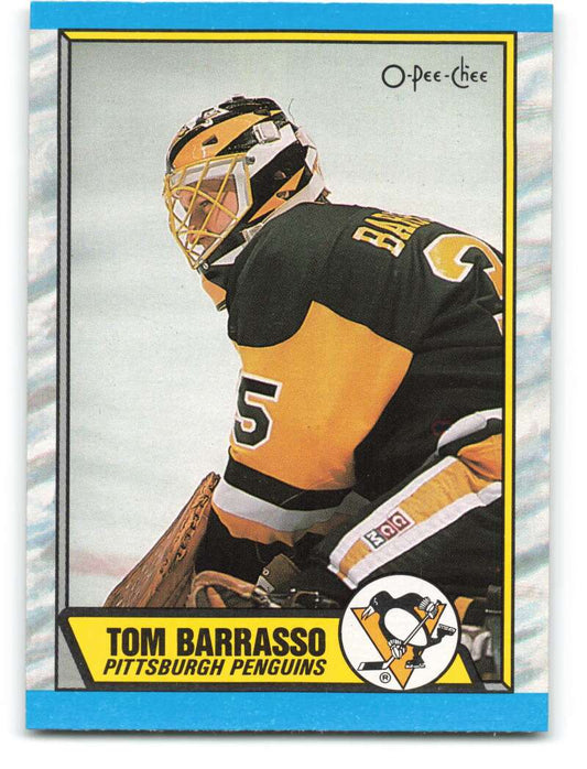 1989-90 O-Pee-Chee #36 Tom Barrasso  Pittsburgh Penguins  Image 1