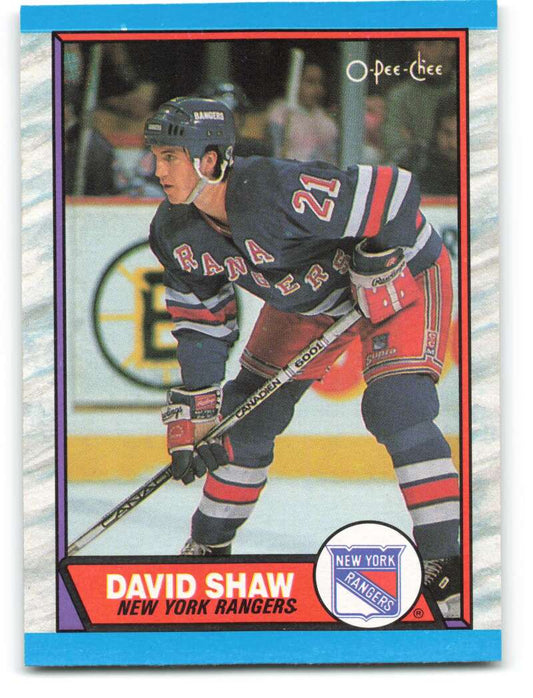 1989-90 O-Pee-Chee #39 David Shaw  New York Rangers  Image 1