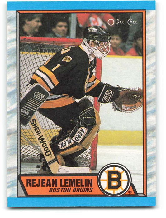1989-90 O-Pee-Chee #40 Reggie Lemelin  Boston Bruins  Image 1