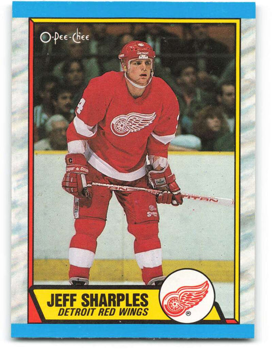 1989-90 O-Pee-Chee #42 Jeff Sharples  Detroit Red Wings  Image 1