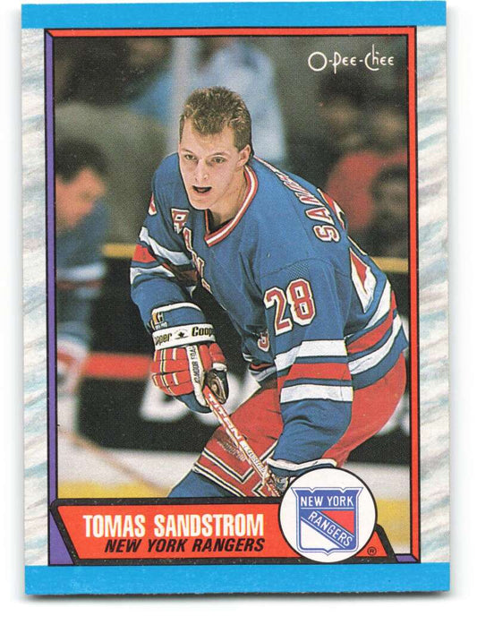 1989-90 O-Pee-Chee #54 Tomas Sandstrom  New York Rangers  Image 1