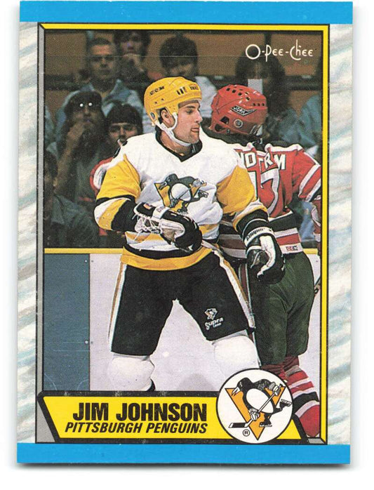 1989-90 O-Pee-Chee #77 Jim Johnson  Pittsburgh Penguins  Image 1