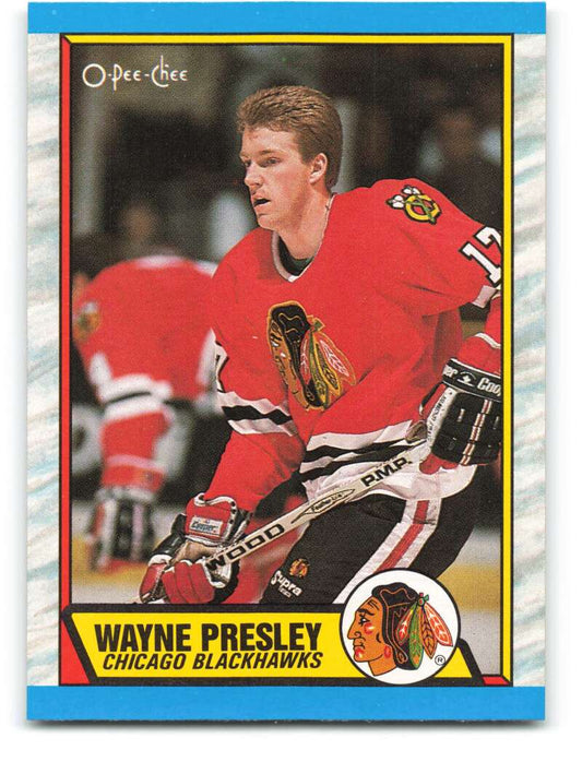 1989-90 O-Pee-Chee #98 Wayne Presley  Chicago Blackhawks  Image 1