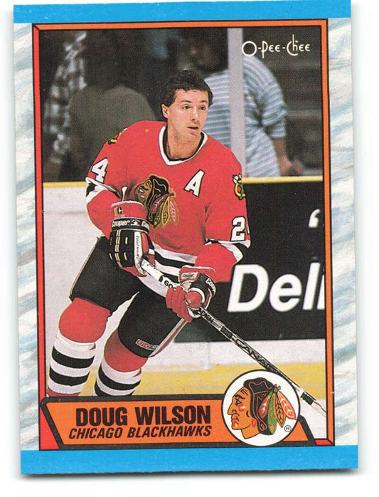 1989-90 O-Pee-Chee #112 Doug Wilson  Chicago Blackhawks  Image 1