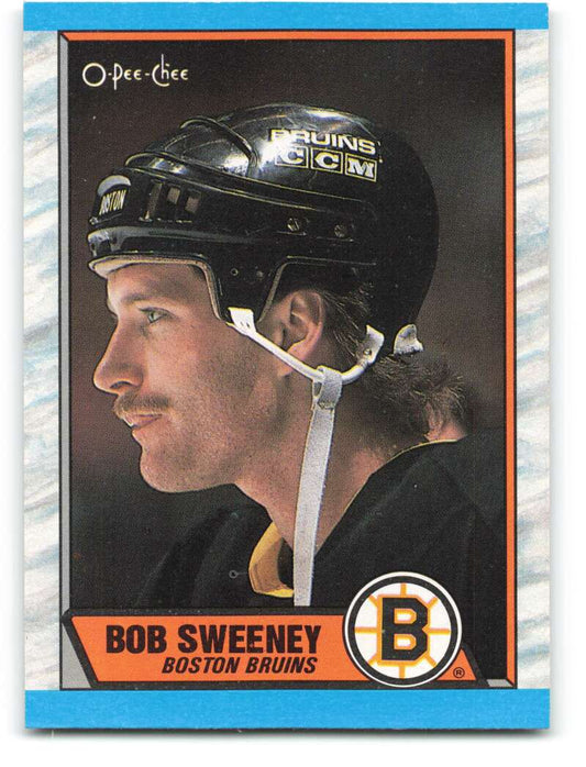 1989-90 O-Pee-Chee #135 Bob Sweeney  Boston Bruins  Image 1
